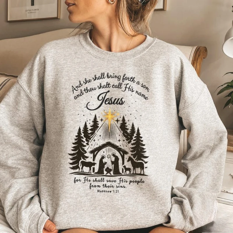 

Зимняя христианская толстовка, Рождество, настоящая история, религиозный подарок, Рождество, Иисус, с длинными рукавами, сохраняющие тепло, одинаковые толстовки