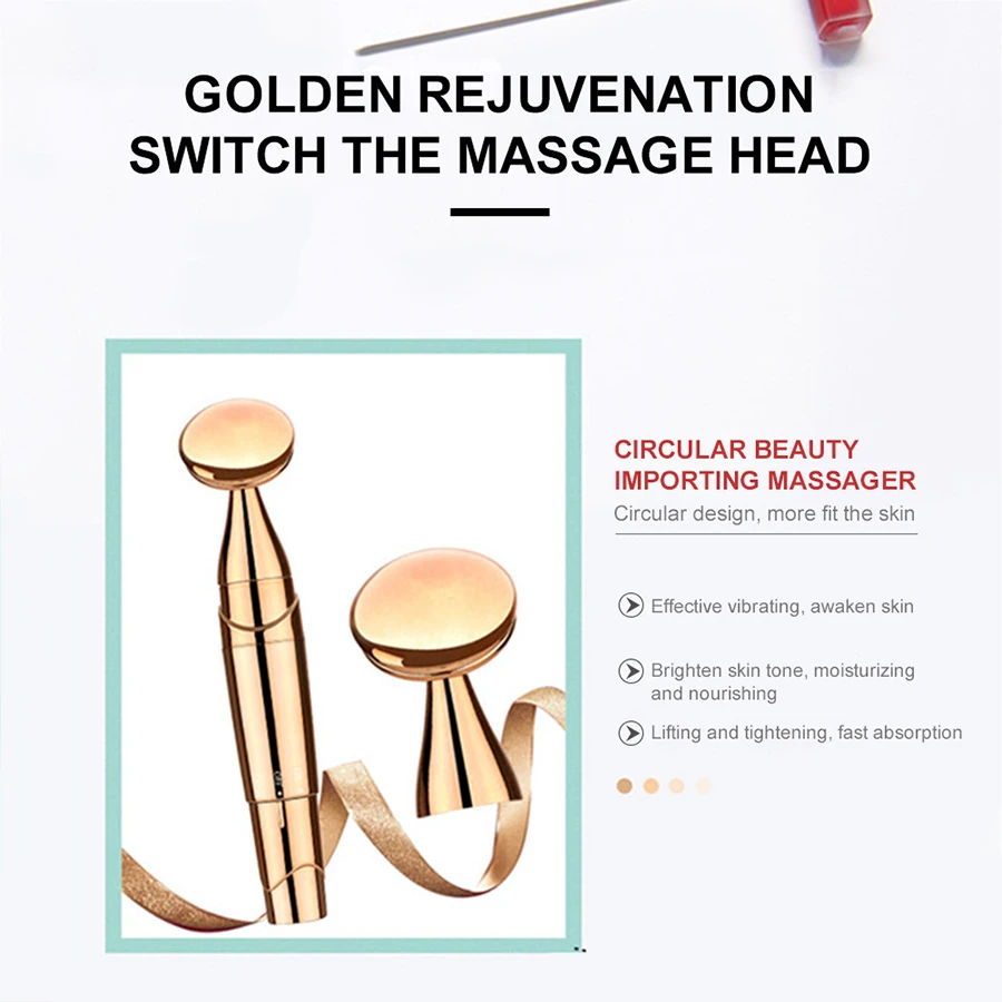 جهاز تدليك للوجه صغير كهربائي هزاز الأسطوانة مكافحة الشيخوخة التجاعيد الهالات السوداء حقيبة رقيقة الوجه جهاز 2 في 1 جهاز تدليك الوجه العين