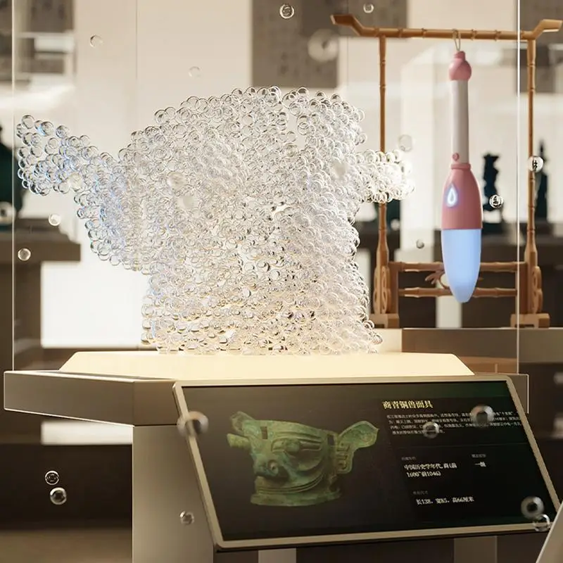 عصا فقاعات محمولة للكتابة على شكل فقاعات للأطفال، تصميم فرشاة صينية، قلم منفاخ رغوة كهربائي للحفلات الداخلية