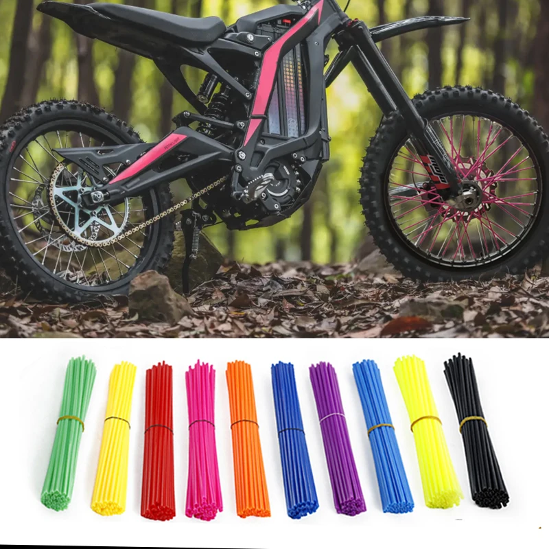 36Pcs Motorcycle 24cm Wheel Spoked Protector For Surron Ultra Bee S &X Electric Bicycle Bike Wraps Rims Skin Trim Covers Pipe