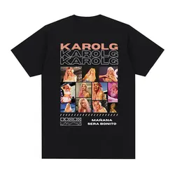 Funny Karol G Print Graphic T Shirt Men Women Retro Aesthetic Fashion T-shirts Tops 100% Cotton Oversized T-shirt Y2k Streetwear