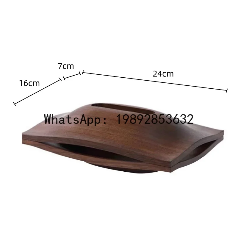 U3 Wood Grain Tissue Box Hollow Paper Towel Holder Geometric Flat Storage Box Napkin Holder Home Decoraction Luxury