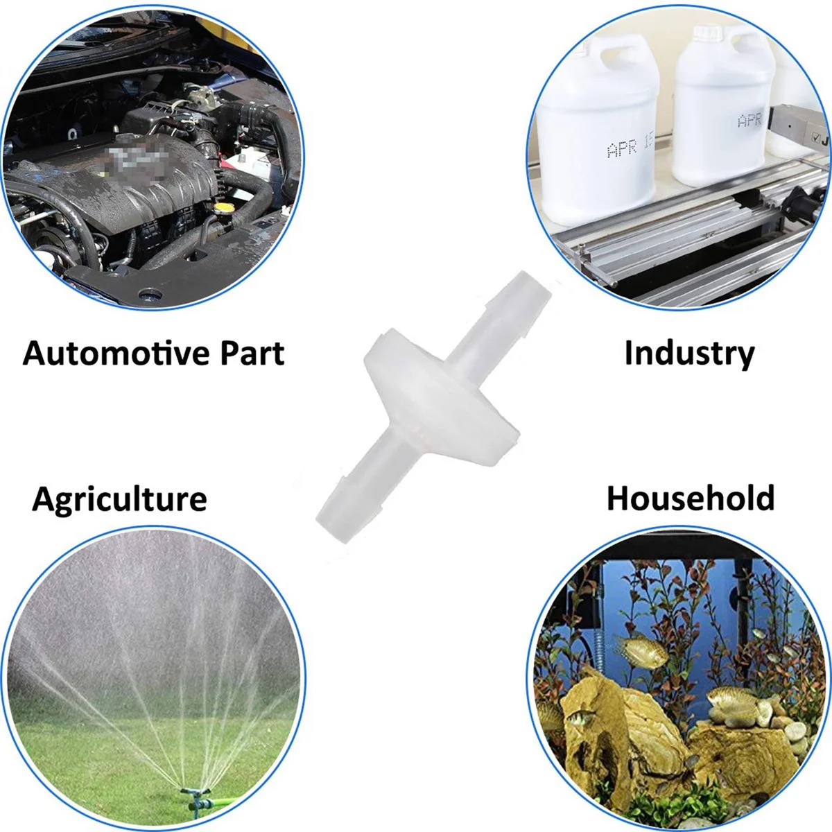燃料,ガス,液体,空気用の戻り止めバルブ,1インチ,4インチ,6mm pvdf,インライン,8個