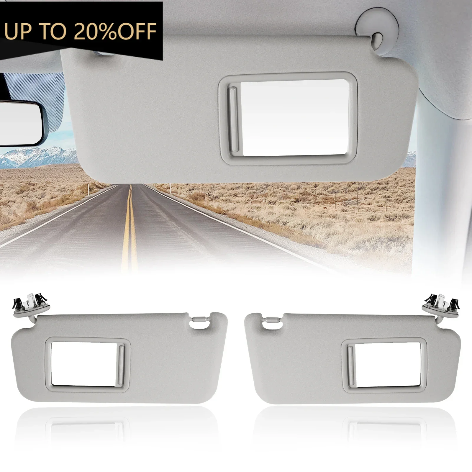 

Автомобильный солнцезащитный козырек подходит для Toyota RAV4 2006-2013 гг. ‎ С крышкой косметического зеркала для блокировки солнечного света 74320-42501-B2 74310-42452-B2