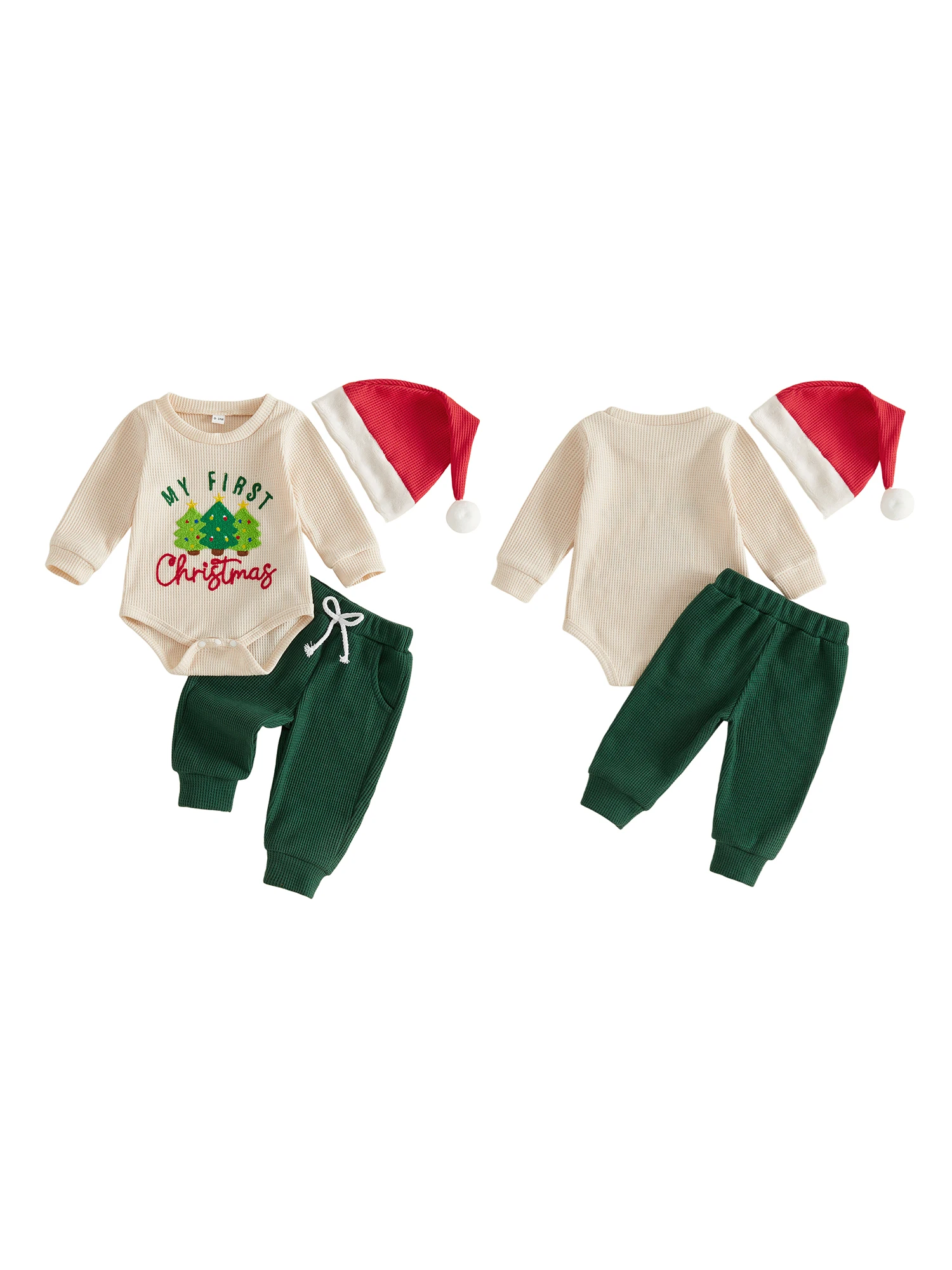 Pants Hat Infant Boys Hat Romper Outfit Boys Christmas Hat Set Romper Jogger Pants Infant Boys Christmas