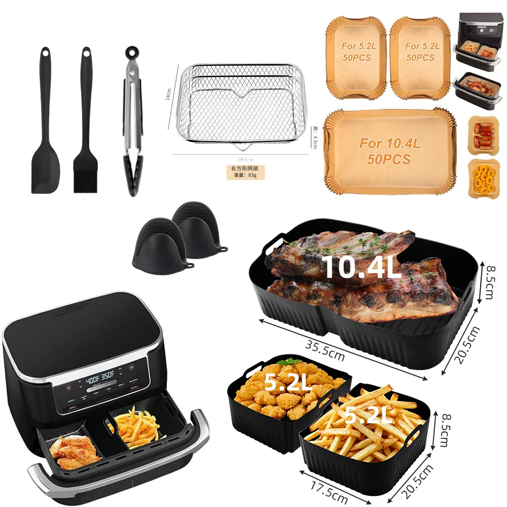 Silicone Mold Air Fryer Ninja Foodi AF500EU Reusable Silicone Air Fryer Tray Basket Air Fryer Cooking Utensils Kitchen Items