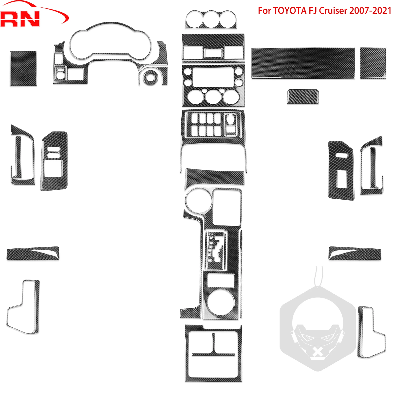 

For Toyota FJ Cruiser 07-21 Carbon Fiber Center Console Windows Control shift Panel Car Interior Accessories Decorative Stickers