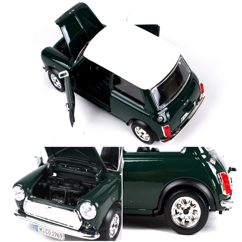 Bburago 1:24 1969 Mini Cooper Legering Model Auto Diecasts Metalen Klassieke Auto Voertuigen Model Simulatie Collectie Kinderen Speelgoed Gift