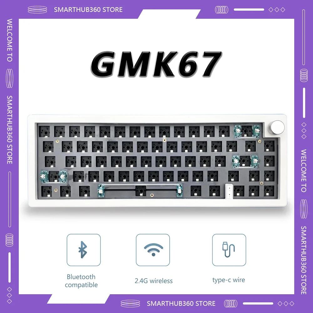 GMK67 Wireless Mechanical Keyboard Bluetooth 63 Keys RGB Backlit Gamer Keyboard 2.4G Hot Swap Customized Gaming Keyboard Gifts