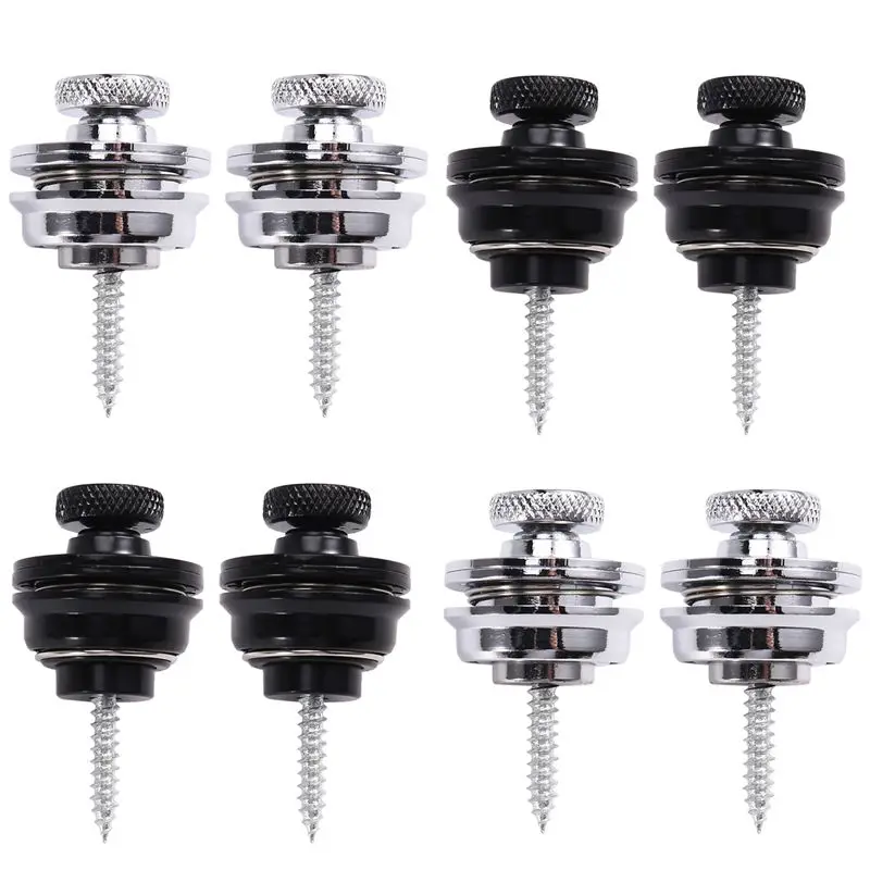 Superior-Non-Slip Anti-Drop Metal Strap Buckle Lock Strap Button BDK Strap Buckle Safety Lock 8PCS Electric Guitar Bass