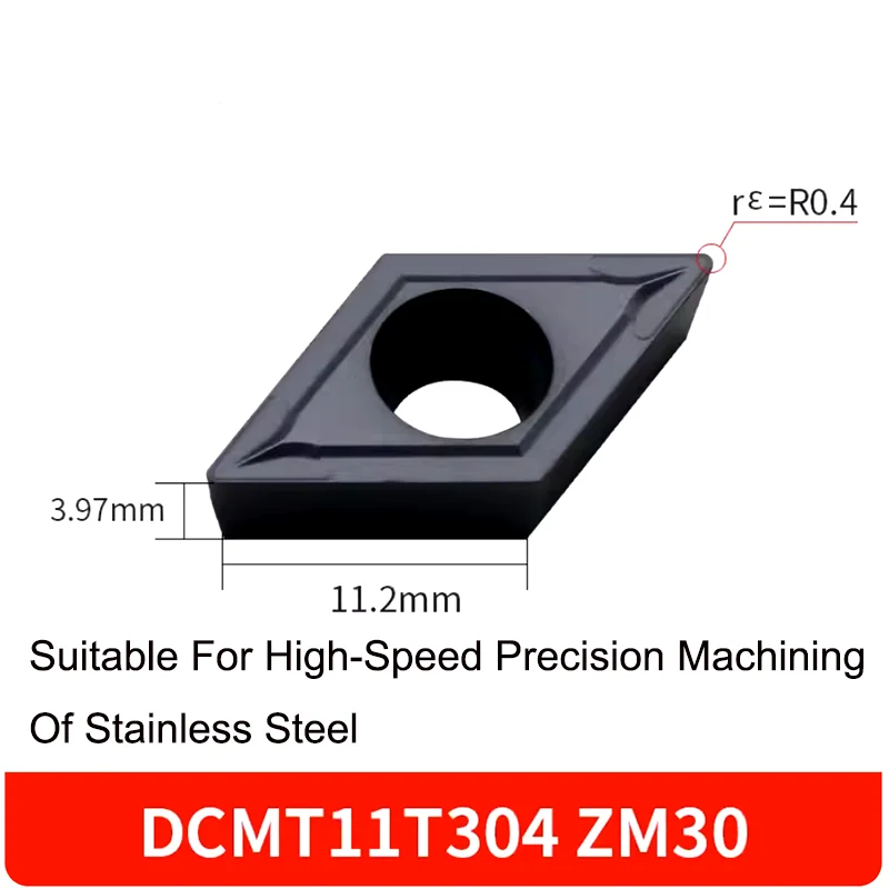 Diamante DCMT070204 inserto per tornitura CNC in carburo cementato per uso in alluminio rame tornio lavorazione dell'acciaio inossidabile resistenza all'usura