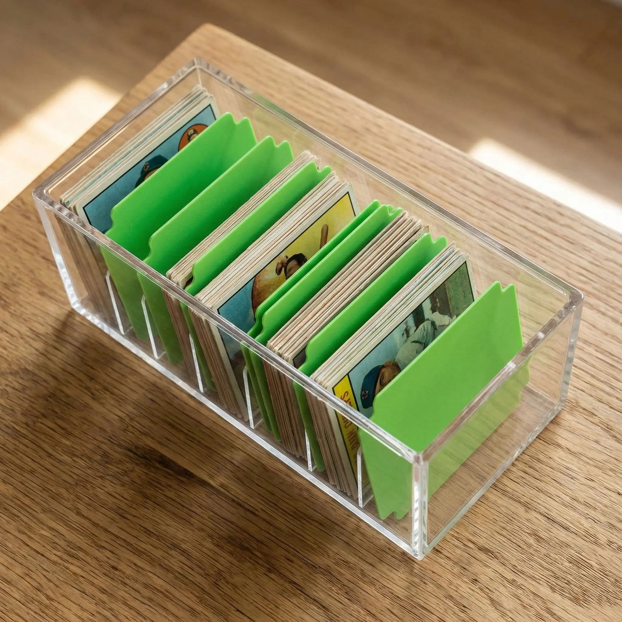 100Pcs Trading Card Dividers Organizer Colorful Rigid PP Material Sorting Tray Cards Binder Separators Accessories
