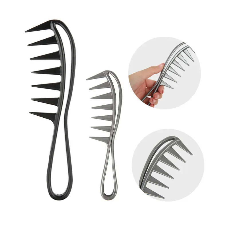 넓은 치아 플라스틱 빗 곱슬 헤어 살롱 미용 빗 마사지, 헤어 스타일링 도구, 컬 헤어, 남녀공용