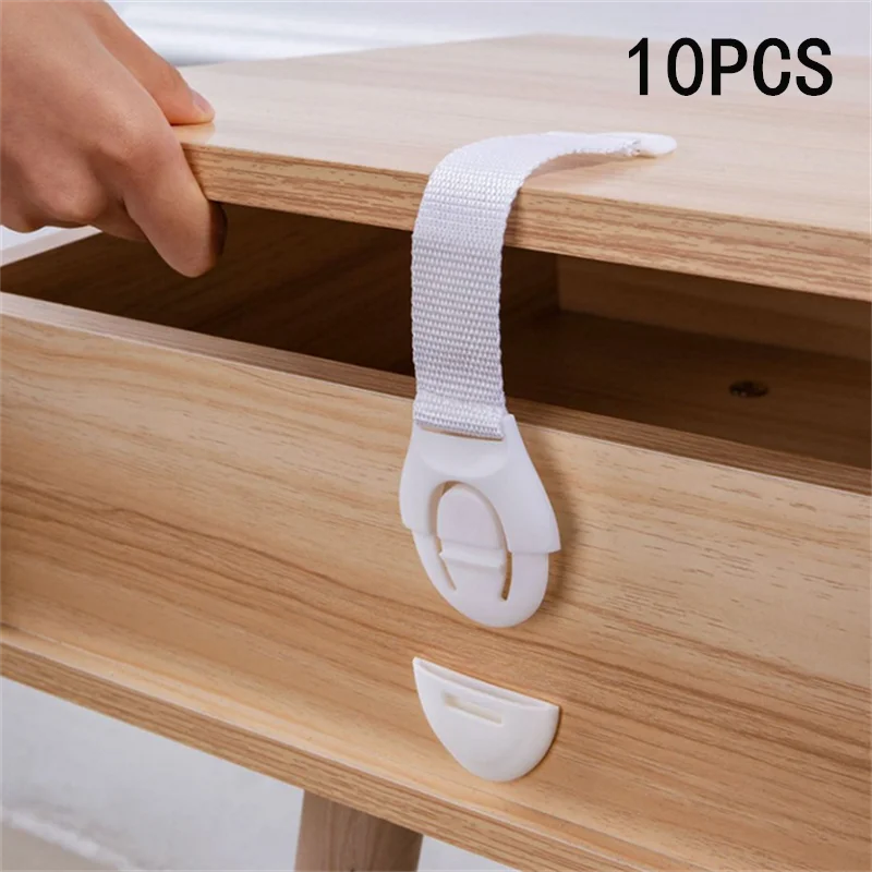 5/10PCS Baby Anti-Pinch Hand Safety Protection Cloth Lock Drawer Refrigerator Cabinet Door Multi-Functional Ribbon Lock Buckle