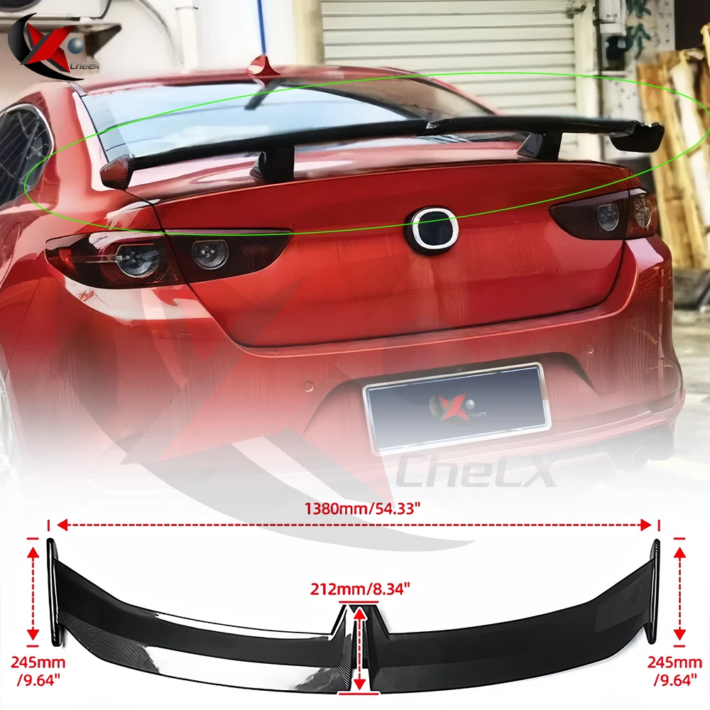 For 2019 2020 2021 2022 2023 2024 Mazda 3 Axela 100% Real Carbon Fiber High Quality Rear Spoiler Trunk Lid GT Style