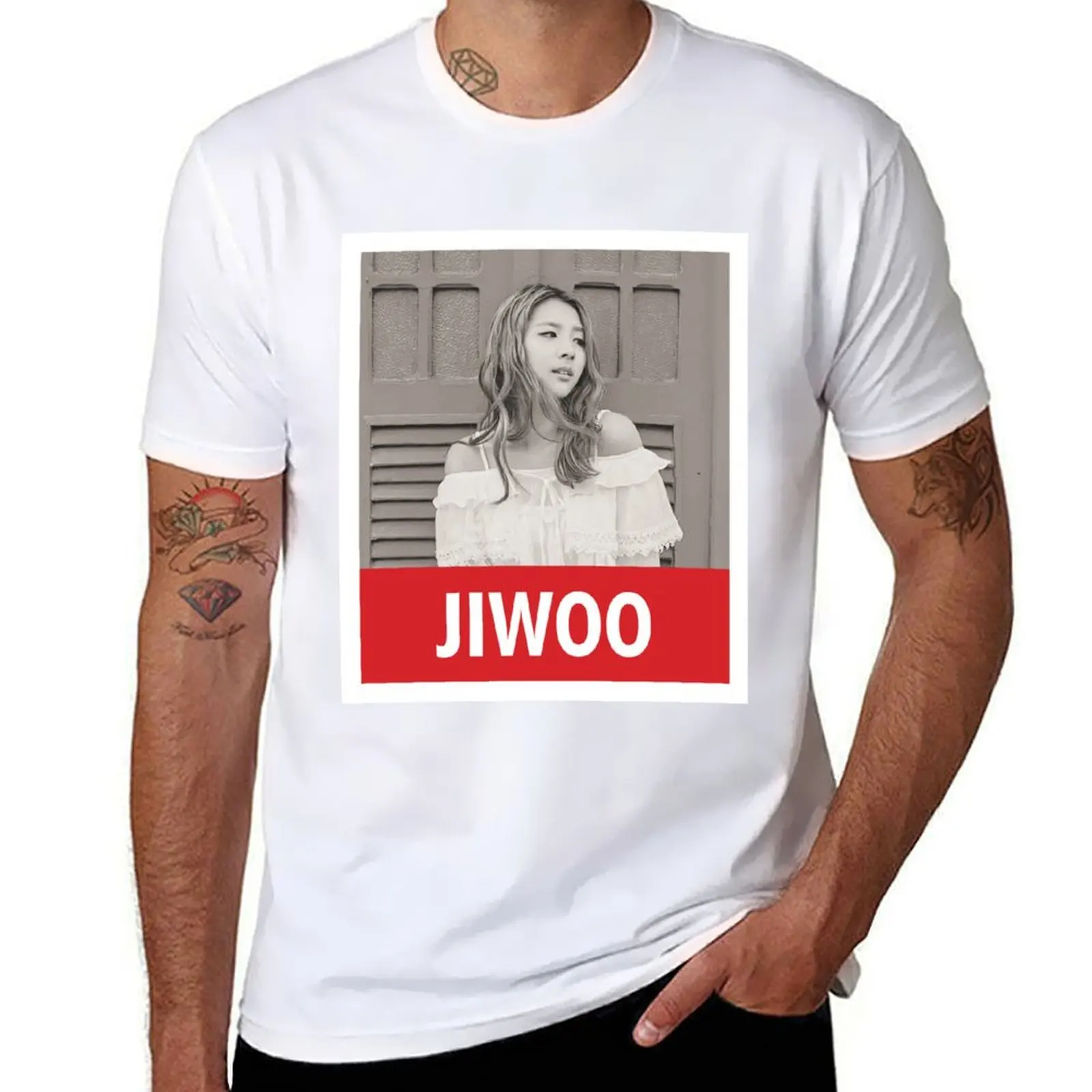 KARD - JIWOO تي شيرت قطن تي شيرت حزمة تي شيرت رجالي 100% قطن ماركة فاخرة تي شيرت