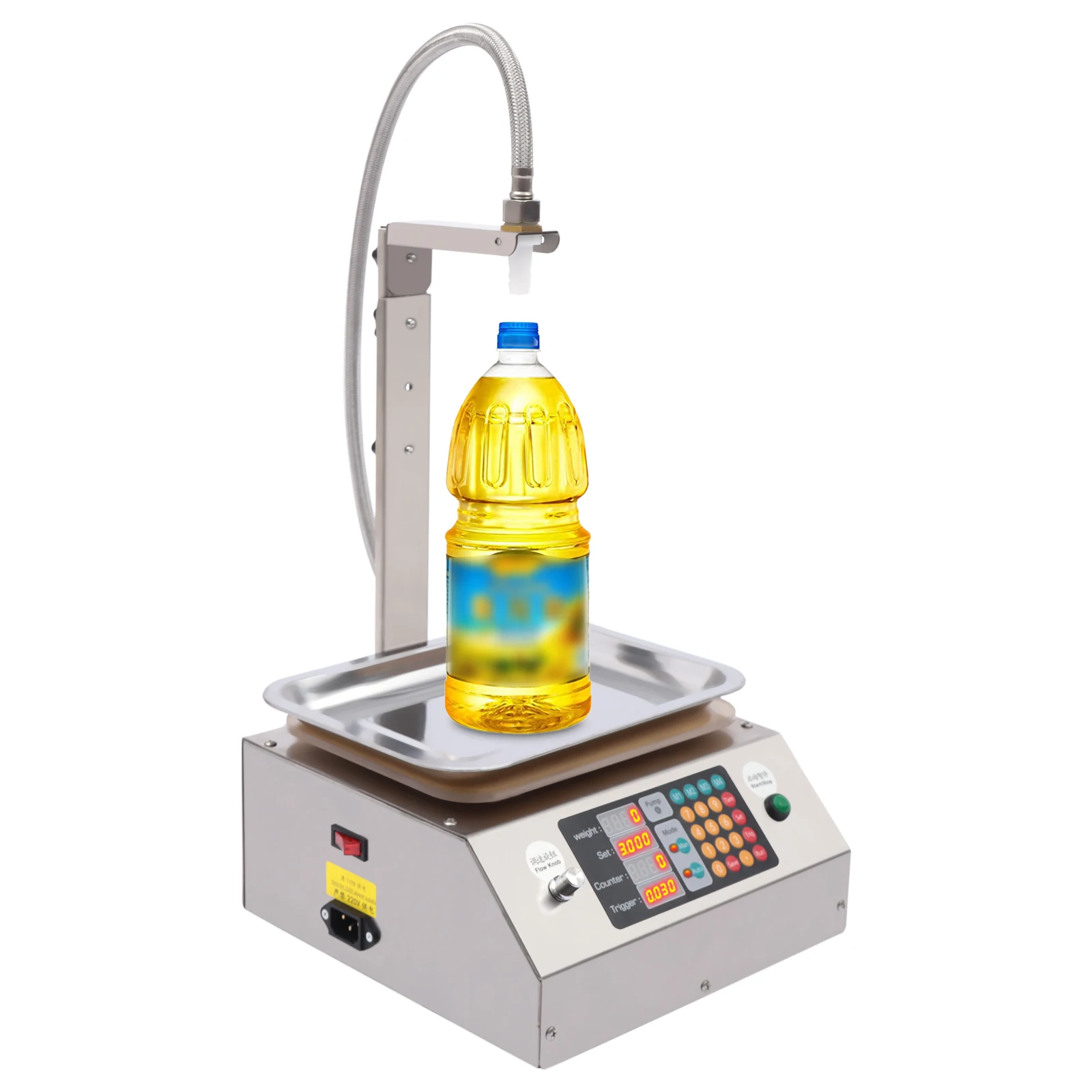

200W Liquid Filling Machine 0.03kg-15kg Weighting Automatic Bottle Filler Gear Pump Digital Control Bottling for Honey Oil