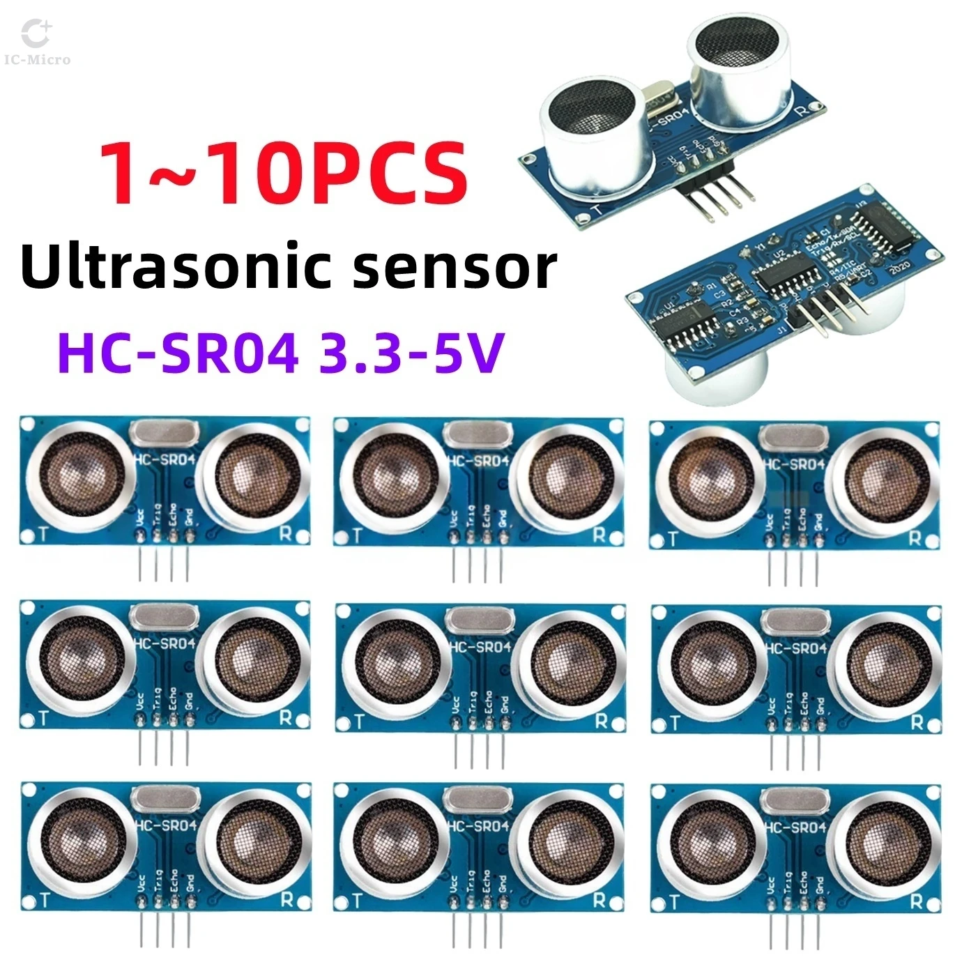 Ultrasonic Sensor HC-SR04 HCSR04 To World Ultrasonic Wave Detector Ranging Module HC SR04  Distance Sensor for Arduino 1-10