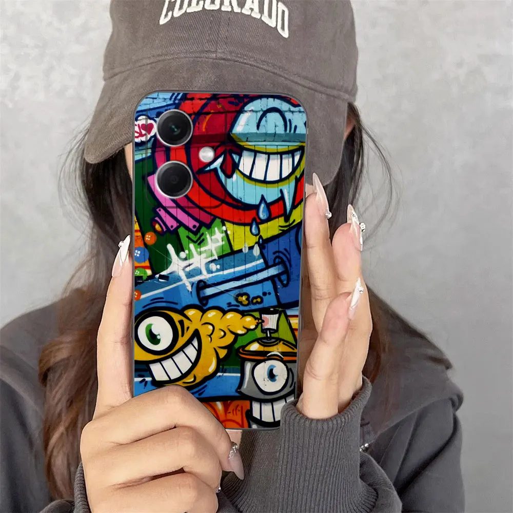 

Street Graffiti Spray Painting Cover Phone Case For Redmi Note 14 13 12 12S 11 11T 11S 10 9T 9S 9 8T Pro 5G 4G Case Funda Shell