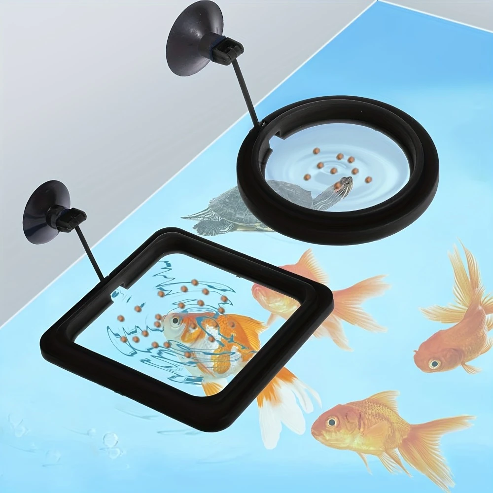 2-Pack Floating Feeding Ring System with Suction Cup Base and Adjustable Feeding Station - Suitable for Guppies, Goldfish, and Betta Aquarium Feeders, Can Float Residue for Filtration, Provides a Fish Food Dispenser for Aquariums
