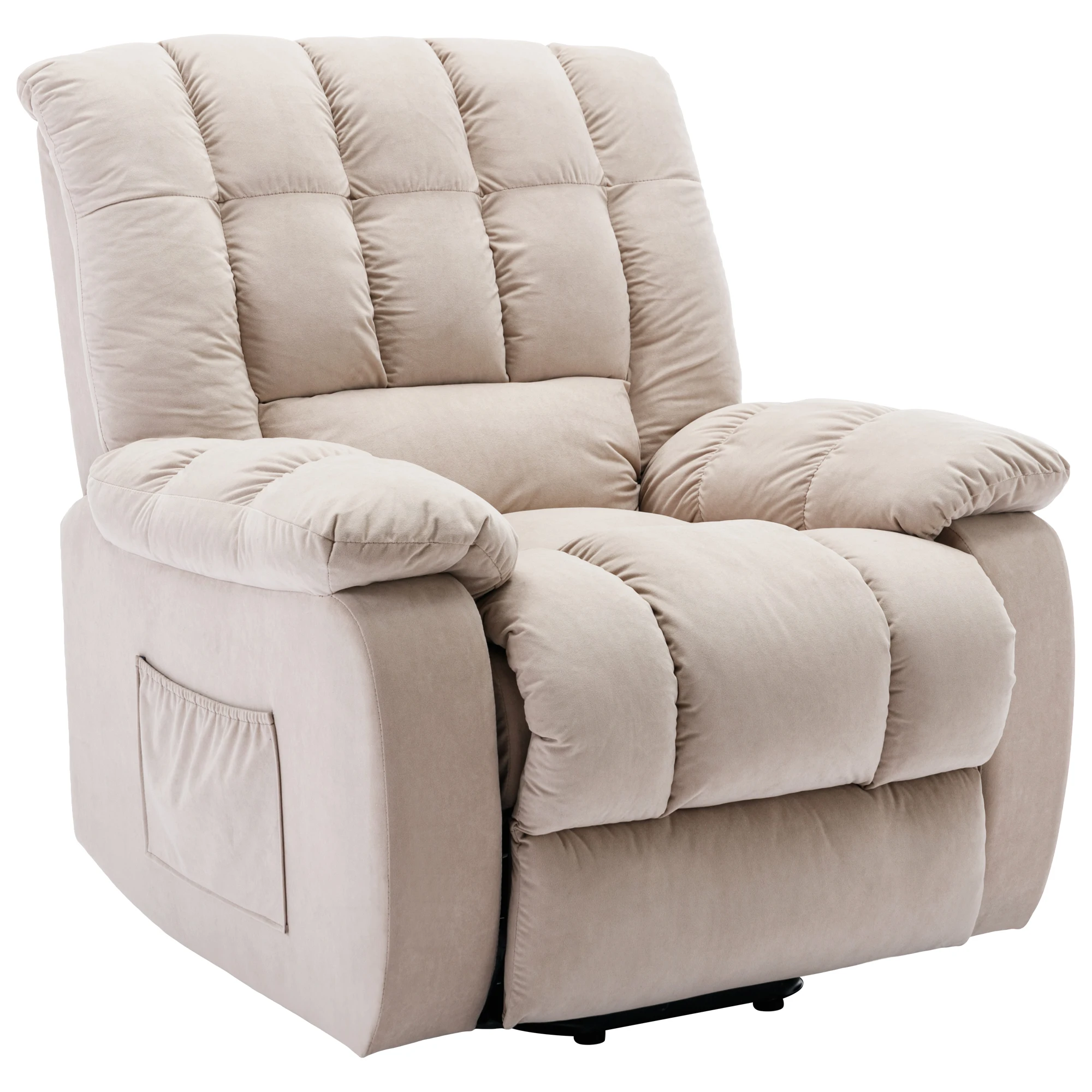 

Massage Recliner Chair Electric Power Lift Recliner Chairs with Heat, Vibration, Side Pocket for Living Room Bedroom, Beige