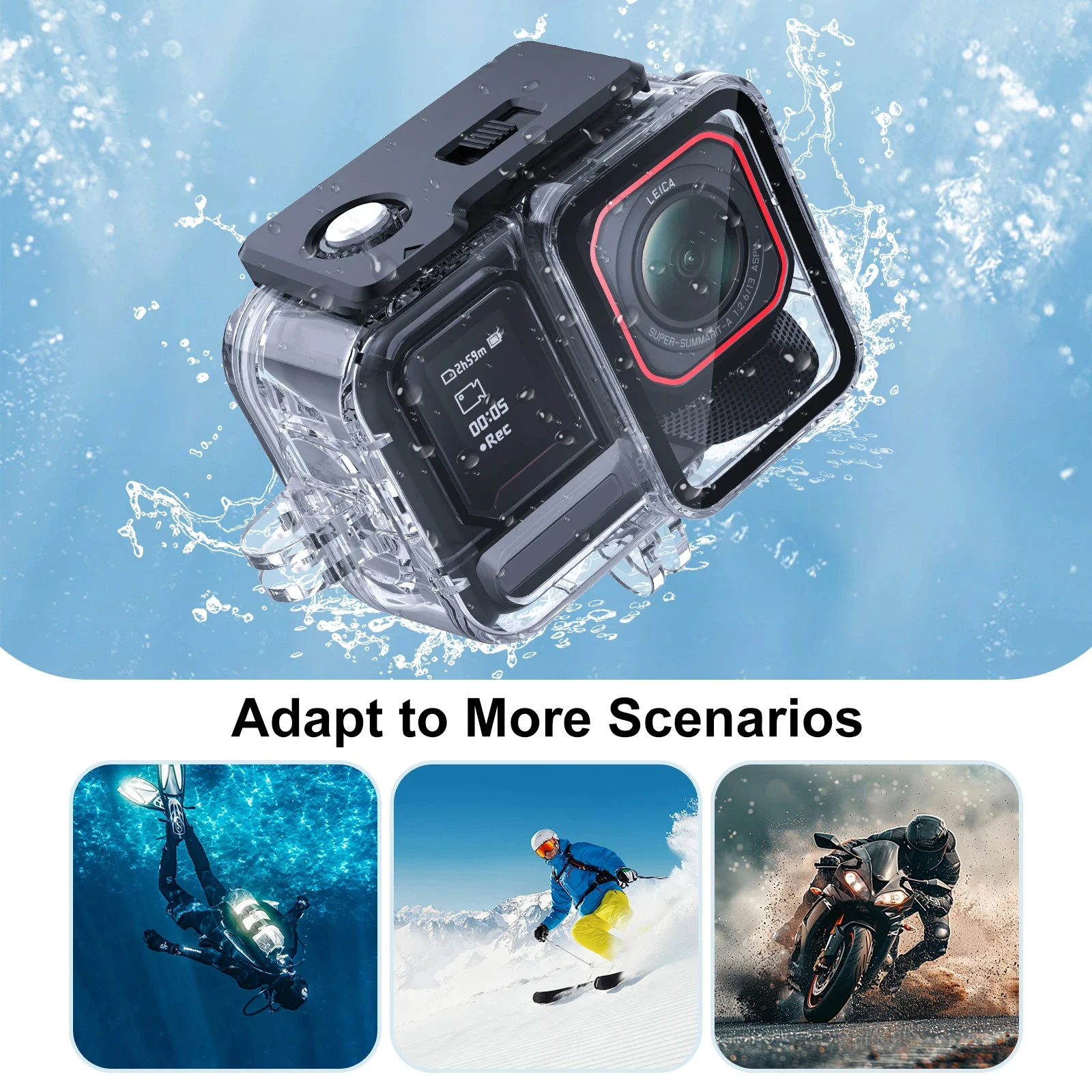 Probty-funda protectora impermeable para buceo, carcasa de buceo de 45M para Insta360 Ace Pro 2/Pro, accesorios para cámaras deportivas