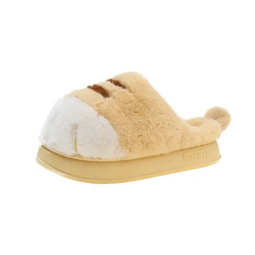 New Adorable Kitty Claw Slippers Women's Home Shoes Non Slip Furry Mules Female Fashion Warm Fluffy Slides Outdoor Cat Slippers - Image 10