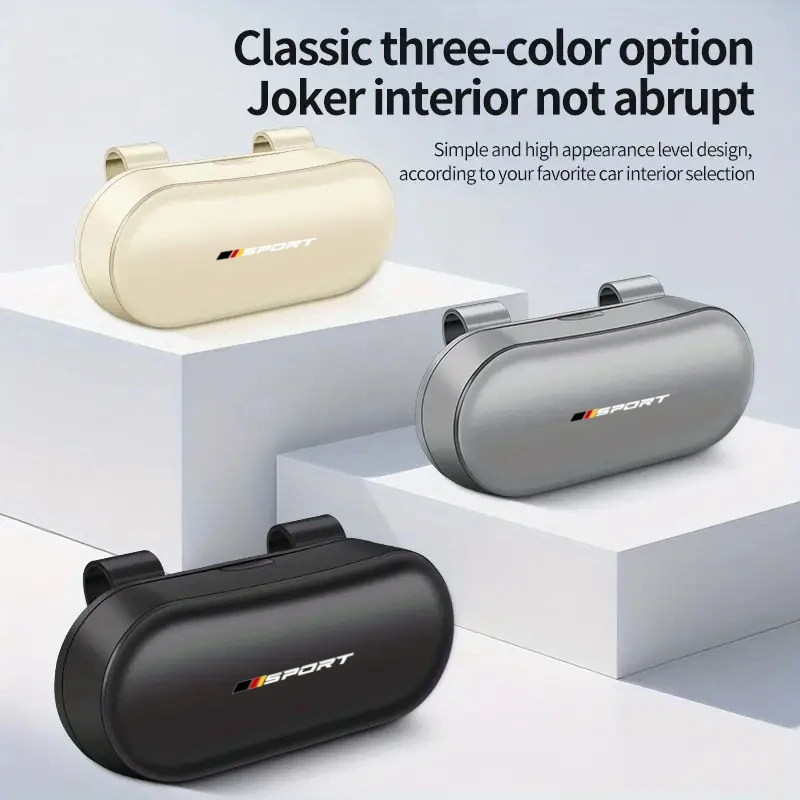 Three-color car sun visor fashion glasses storage dust box, suitable for most car interior spaces, multi-functional receipt stor