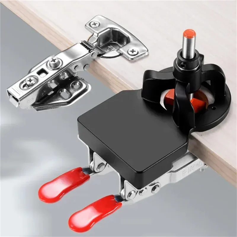 

Woodworking Hole Drilling Guide Locator 35mm Hinge Boring Jig Efficient Template Door Cabinet Hole Punching Opener Installation