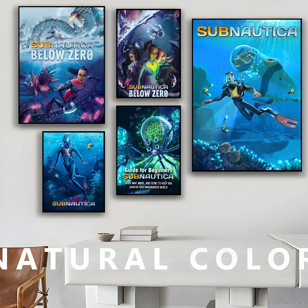 S-Subnauticas Game Self-adhesive Art Poster Whitepaper Prints Posters Artwork Aesthetic Art Wall Painting