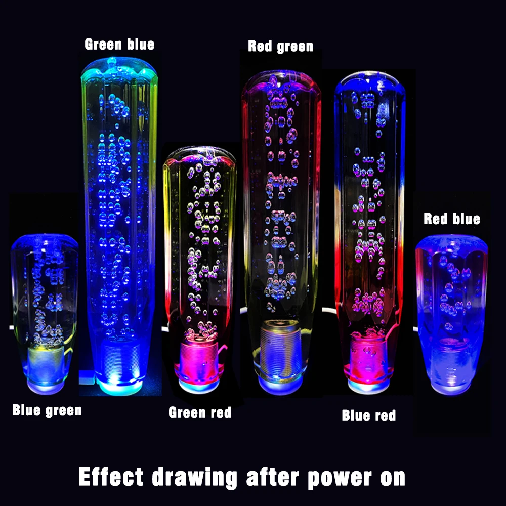 Car modification Crystal two-color gradient transparent wave stick head, manual gear Japanese automatic gear shift knob