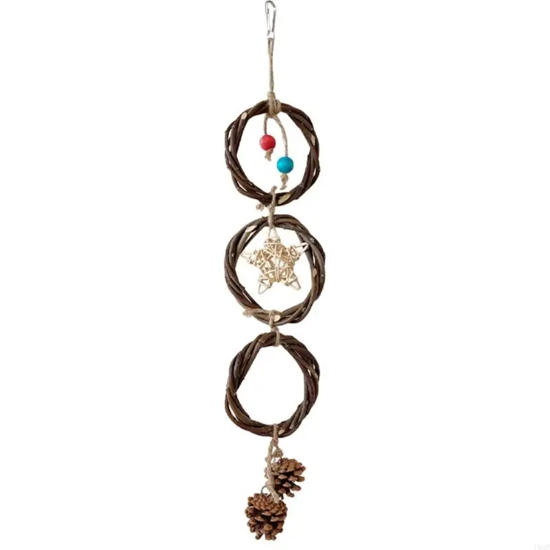 

Bird Toy Birdcages Swing Toy Grinding Chewing Toy for Small Pet Bird Perch Birdcages Hangable Toy