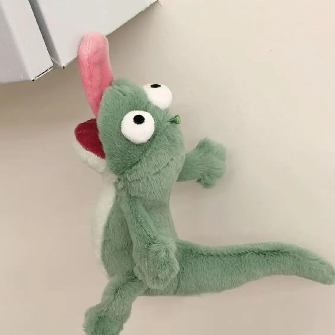 Beaver Transforms Into Green Sounding Lizard, Abstract and Funny Doll Figurine with Tongue Sticking and Magnetic Attraction Gift