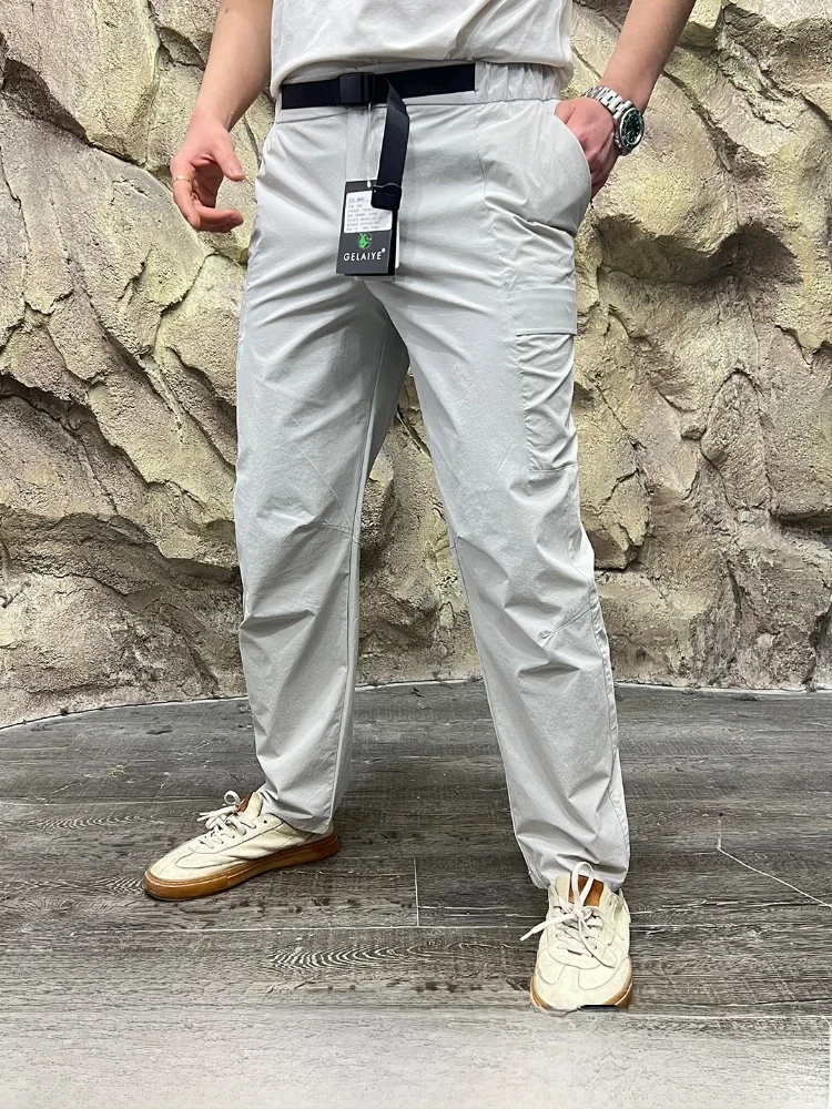 

Мужские легкие эластичные дышащие повседневные брюки 3D Stereo для активного отдыха, влагоотводящие, мягкие, из нейлона и спандекса, прямого кроя