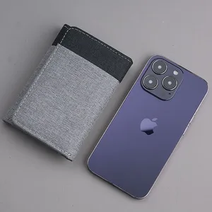 Herren-Leinwand Brieftasche mit Ausweis und Fotoportfolio, Kartonhalter, Brieftasche, 8 Schläfen, Bolzenmännchen, Mini, 3-fach 12 Leinwandtasche für Herren der Herren - №2