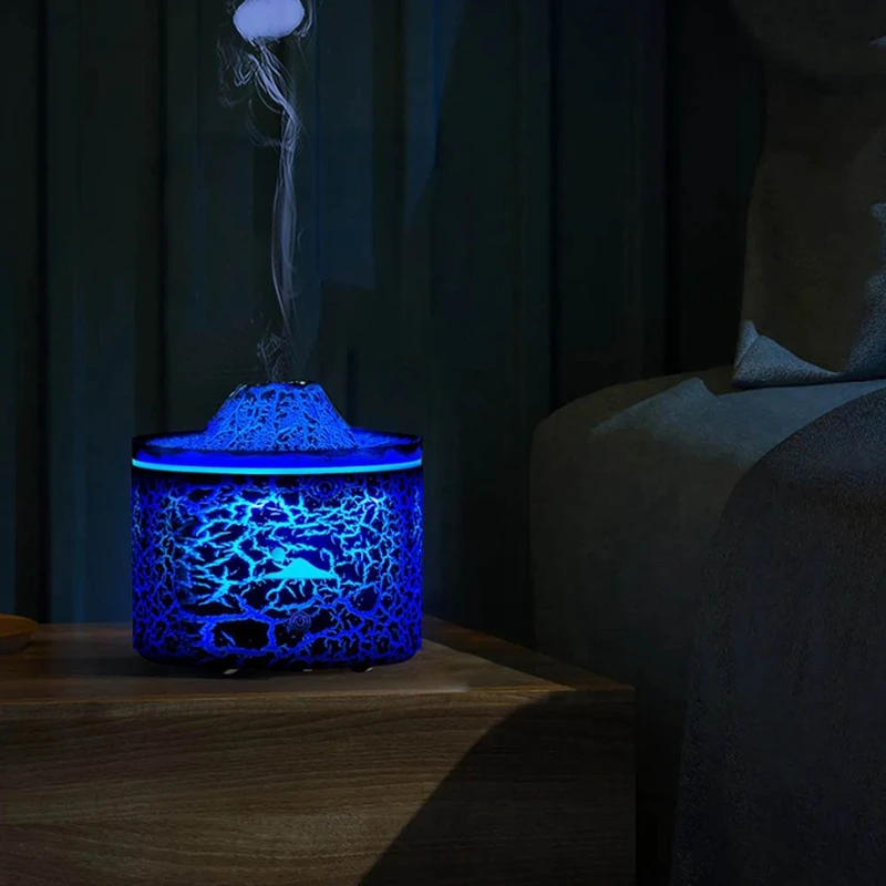 1 PCS USB Volcano-Flame Air Mini Humidifier As Shown ABS+PP+Electronic Components For Fragrance Mist Ambient Night Light