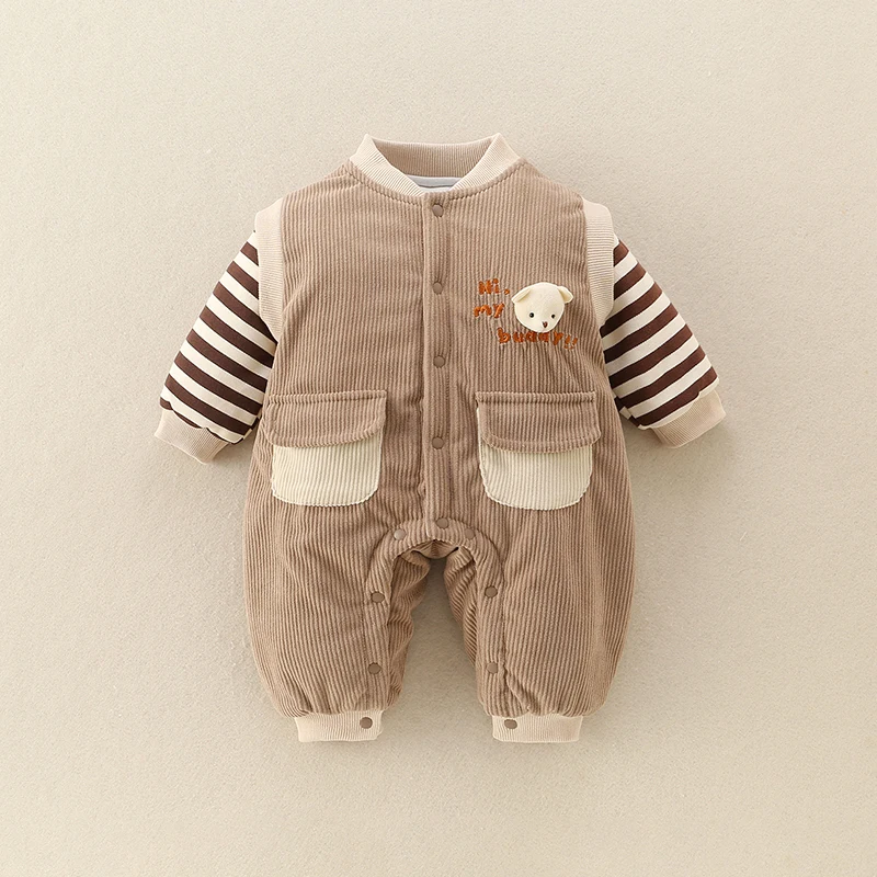 

Baby Boy Winter Outfit Corduroy Fce Lined Rer Jaet Outerwear High Waist Long Pants Cotton Blend Warm Clothes