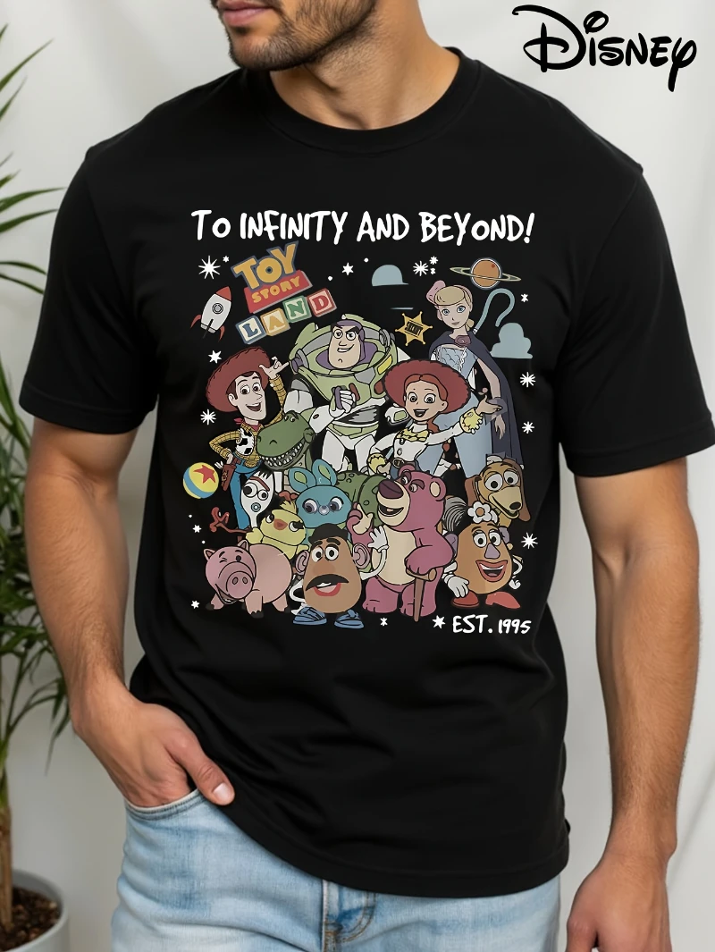 

To Infinity and Be Ond Est 1985, удобная мужская хлопковая повседневная рубашка в стиле ретро Toy Story, рубашка «История игрушек» без ограничений и выше