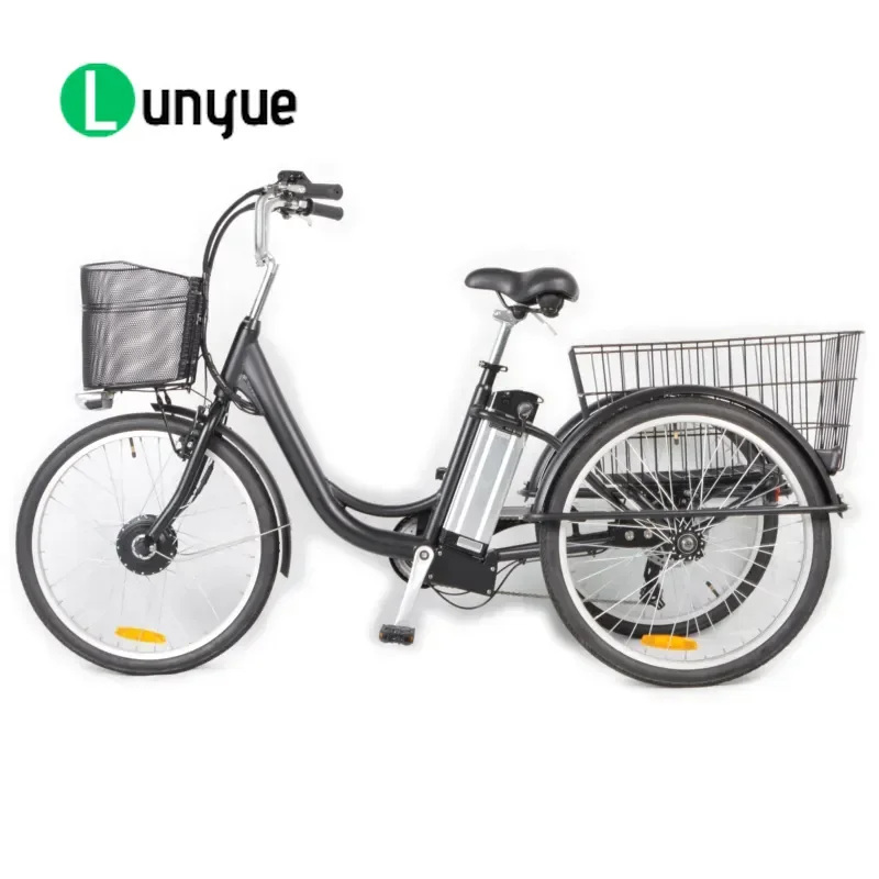 Electric Tricycle for Adults 3 Wheel E Bike with Integrated Lithium Battery Brushless Motor High Quality Cheap Three Wheeled
