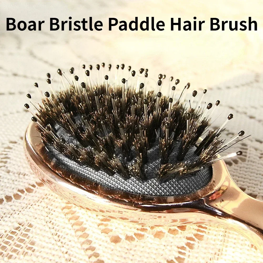 Anti Static Hair Comb Girl Mini Hair Brush Gold and Silver Color Oval Comb Woman Hairdressing Massage Comb Brush Hair