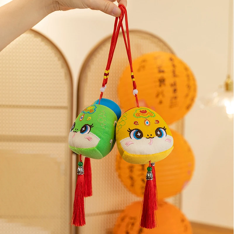 Cute Cartoon 2025 Snake Plush Toy Doll Snake Year Mascot Propitious Backpack Pendant Chinese New Year Gift Car Home Decoration