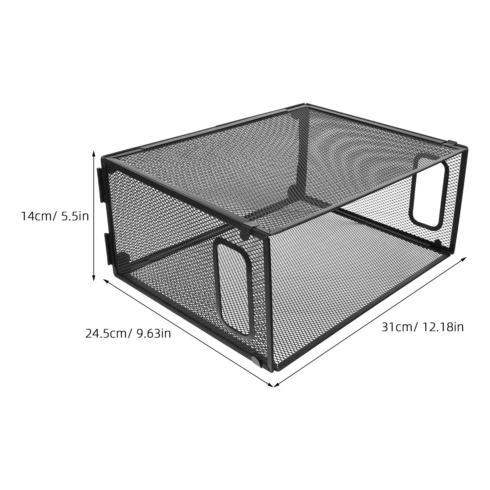 Metal Collapsible File Organizer Foldable Multi Layer Desktop Document Holder Stand Filing Basket Paper Storage Rack for Office