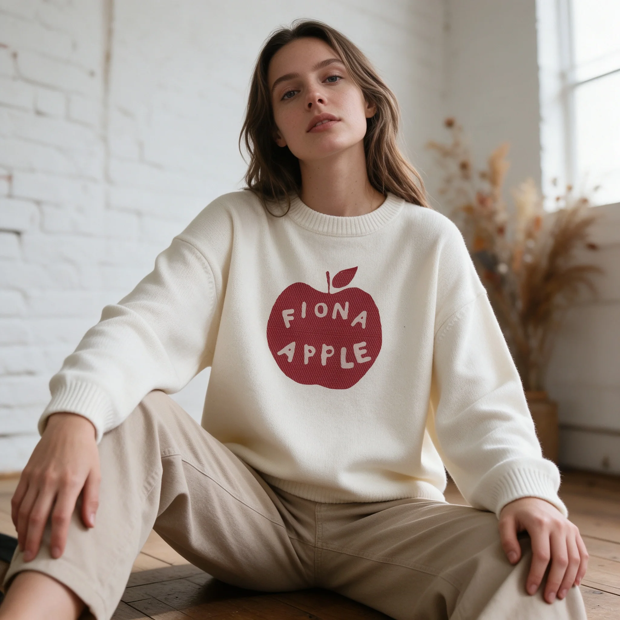 Women Sweater Fiona Apple Graphics Print Long Sleeve Pullover Sweaters Women 2026 Autumn Winter Knitted Female Casual Soft Tops