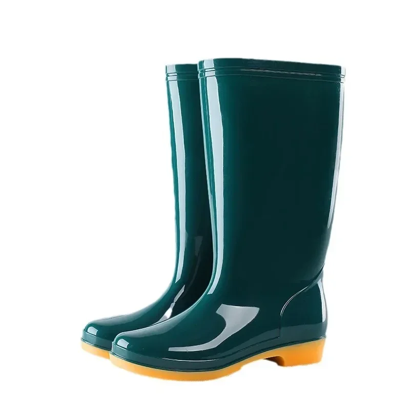 Bottes de Pluie Épaisses pour Femme, Chaussures en Caoutchouc, Imperméables, Confortables, Isolées en Coton, Hiver