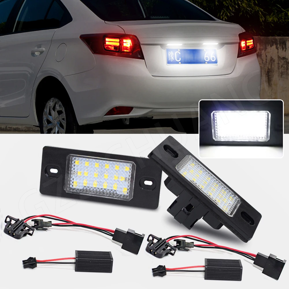 2pcs Error Free 6500K White Led License Number Plate Light Lamps For Porsche Cayenne 955 957 2002-2010 Number Lights