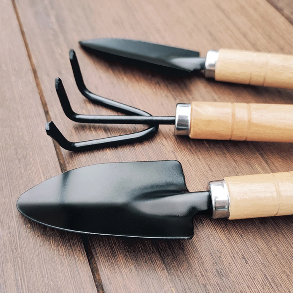 3Pcs Shovels Rake Wide Narrow Useful Planting Shovel Digging Soil Handle Gardening Hand Tools Growing Family Garden