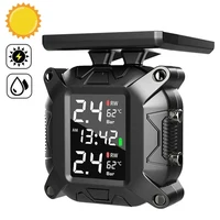 Monitor de presión de neumáticos TPMS de energía Solar para motocicleta, sistema de monitoreo de presión de neumáticos en tiempo Real, sistema de alarma con Sensor de temperatura