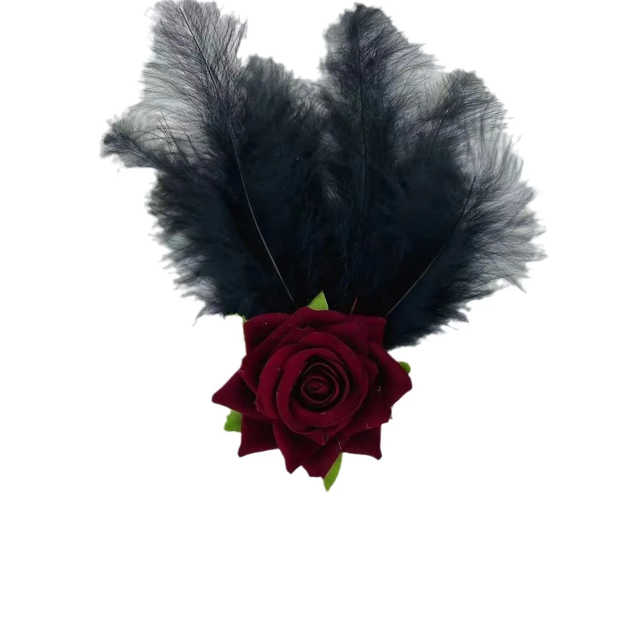 

Anime Gothic Women Rose Feather Hairpin Girls-Up Darling Kitagawa Marin Cosplay Lolita Headgear Halloween Party Accessories