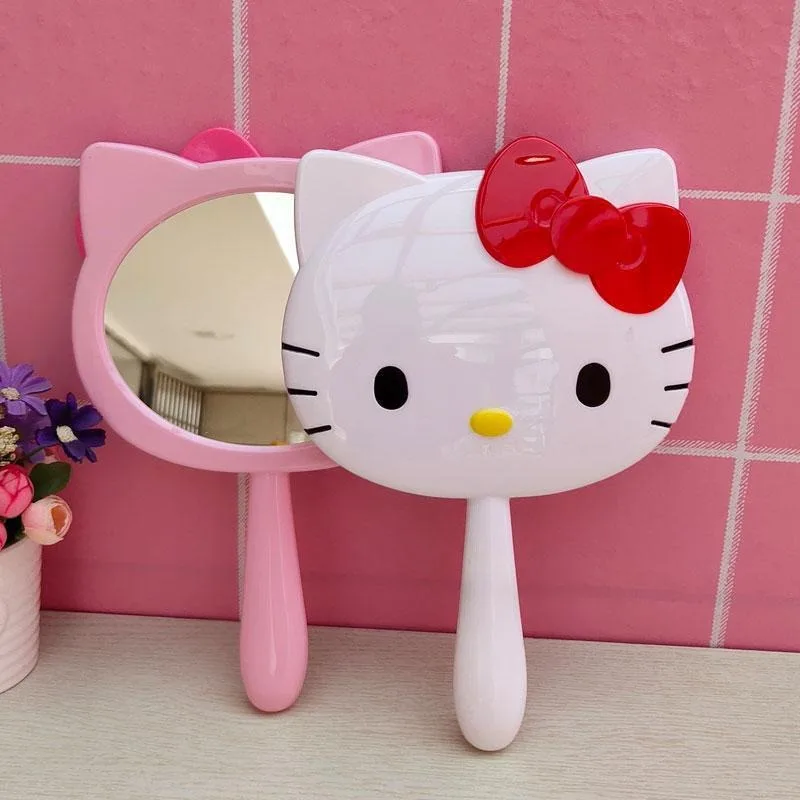 かわいいおもちゃサンリオ猫ヘッド弓ハローキティ手鏡かわいい化粧鏡クリエイティブポータブルミラーガールギフト