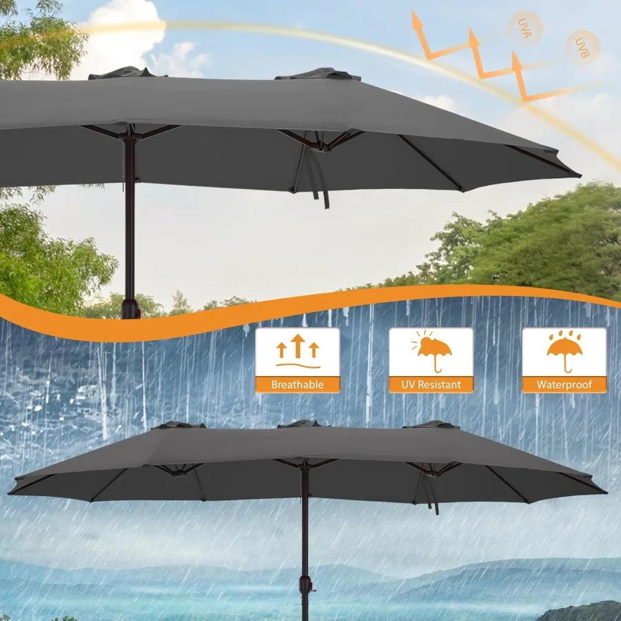 12 ضلع مظلة بديلة لإطار مظلة الفناء على الوجهين بطول 13 قدم غير متضمن #4